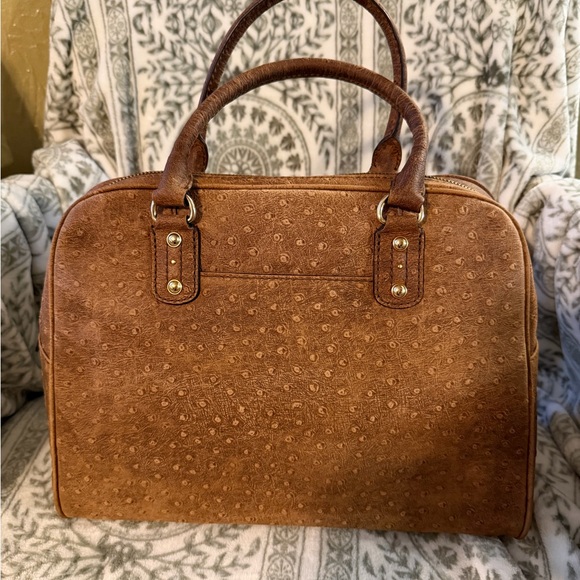 Michael Kors Distressed Ostrich Embossed Leather Satchel - Picture 3 of 13